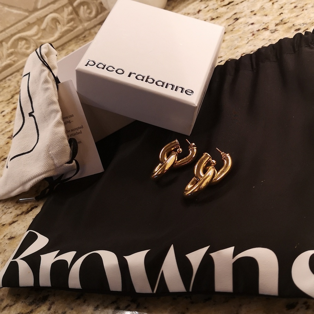Gold XL Double Link Earrings by PACO